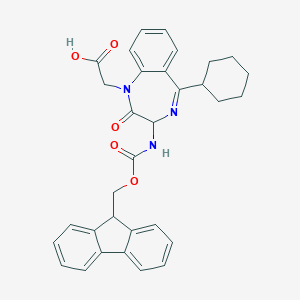 molecular formula C32H31N3O5 B112381 1H-1,4-Benzodiazepine-1-acetic acid, 5-cyclohexyl-3-[[(9H-fluoren-9-ylmethoxy)carbonyl]amino]-2,3-dihydro-2-oxo- CAS No. 269078-83-3