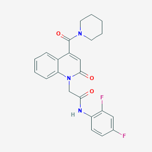 molecular formula C23H21F2N3O3 B11238294 N-(2,4-difluorophenyl)-2-[2-oxo-4-(piperidin-1-ylcarbonyl)quinolin-1(2H)-yl]acetamide 
