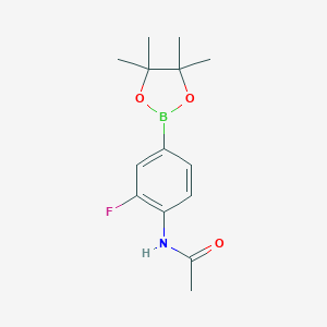 molecular formula C14H19BFNO3 B112384 N-(2-Fluoro-4-(4,4,5,5-tetramethyl-1,3,2-dioxaborolan-2-yl)phenyl)acetamide CAS No. 269410-27-7
