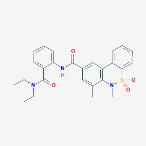 molecular formula C26H27N3O4S B11238487 N-[2-(diethylcarbamoyl)phenyl]-6,7-dimethyl-6H-dibenzo[c,e][1,2]thiazine-9-carboxamide 5,5-dioxide 