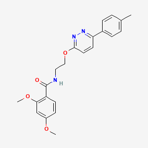 molecular formula C22H23N3O4 B11238744 2,4-dimethoxy-N-(2-((6-(p-tolyl)pyridazin-3-yl)oxy)ethyl)benzamide 