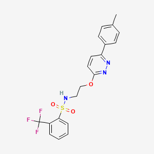 molecular formula C20H18F3N3O3S B11238783 N-(2-((6-(p-tolyl)pyridazin-3-yl)oxy)ethyl)-2-(trifluoromethyl)benzenesulfonamide 