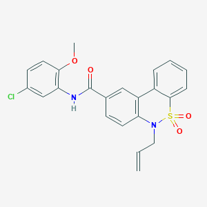 molecular formula C23H19ClN2O4S B11238807 6-allyl-N-(5-chloro-2-methoxyphenyl)-6H-dibenzo[c,e][1,2]thiazine-9-carboxamide 5,5-dioxide 