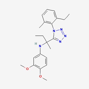 molecular formula C22H29N5O2 B11238883 N-{2-[1-(2-ethyl-6-methylphenyl)-1H-tetrazol-5-yl]butan-2-yl}-3,4-dimethoxyaniline 