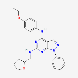 molecular formula C24H26N6O2 B11238927 N~4~-(4-ethoxyphenyl)-1-phenyl-N~6~-(tetrahydrofuran-2-ylmethyl)-1H-pyrazolo[3,4-d]pyrimidine-4,6-diamine 