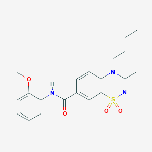 molecular formula C21H25N3O4S B11239069 4-butyl-N-(2-ethoxyphenyl)-3-methyl-4H-1,2,4-benzothiadiazine-7-carboxamide 1,1-dioxide 