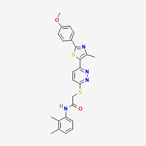molecular formula C25H24N4O2S2 B11239115 N-(2,3-dimethylphenyl)-2-((6-(2-(4-methoxyphenyl)-4-methylthiazol-5-yl)pyridazin-3-yl)thio)acetamide 