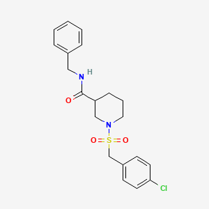 molecular formula C20H23ClN2O3S B11239263 N-benzyl-1-[(4-chlorobenzyl)sulfonyl]piperidine-3-carboxamide 