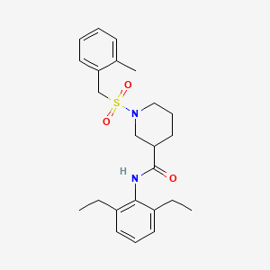 molecular formula C24H32N2O3S B11239287 N-(2,6-diethylphenyl)-1-[(2-methylbenzyl)sulfonyl]piperidine-3-carboxamide 