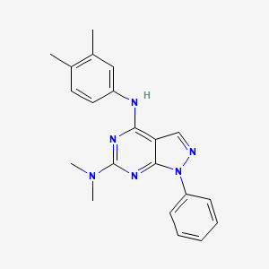 molecular formula C21H22N6 B11239300 N~4~-(3,4-dimethylphenyl)-N~6~,N~6~-dimethyl-1-phenyl-1H-pyrazolo[3,4-d]pyrimidine-4,6-diamine 
