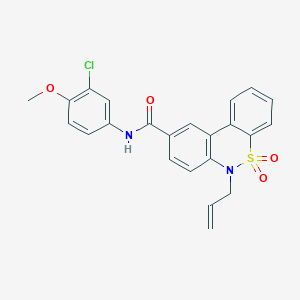 molecular formula C23H19ClN2O4S B11239543 6-allyl-N-(3-chloro-4-methoxyphenyl)-6H-dibenzo[c,e][1,2]thiazine-9-carboxamide 5,5-dioxide 