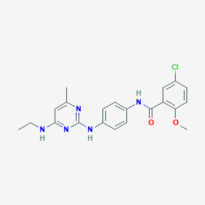 molecular formula C21H22ClN5O2 B11239572 5-chloro-N-(4-{[4-(ethylamino)-6-methylpyrimidin-2-yl]amino}phenyl)-2-methoxybenzamide 