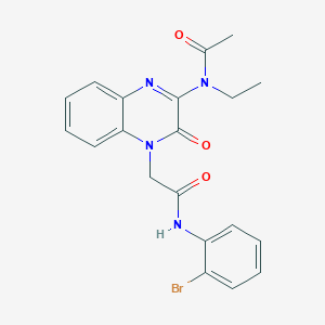 molecular formula C20H19BrN4O3 B11239818 N-(4-{2-[(2-bromophenyl)amino]-2-oxoethyl}-3-oxo-3,4-dihydroquinoxalin-2-yl)-N-ethylacetamide 