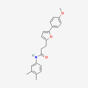 molecular formula C22H23NO3 B11240016 N-(3,4-dimethylphenyl)-3-[5-(4-methoxyphenyl)furan-2-yl]propanamide 