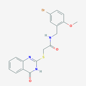 molecular formula C18H16BrN3O3S B11240060 N-(5-bromo-2-methoxybenzyl)-2-[(4-hydroxyquinazolin-2-yl)sulfanyl]acetamide 