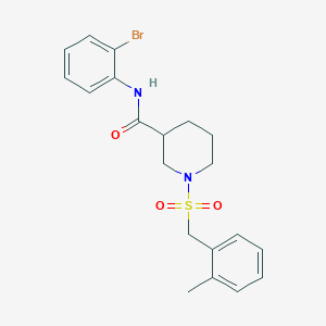 molecular formula C20H23BrN2O3S B11240224 N-(2-bromophenyl)-1-[(2-methylbenzyl)sulfonyl]piperidine-3-carboxamide 