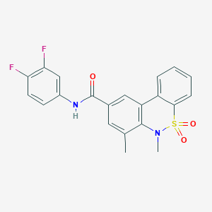 molecular formula C21H16F2N2O3S B11240235 N-(3,4-difluorophenyl)-6,7-dimethyl-6H-dibenzo[c,e][1,2]thiazine-9-carboxamide 5,5-dioxide 