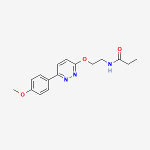 molecular formula C16H19N3O3 B11240245 N-(2-((6-(4-methoxyphenyl)pyridazin-3-yl)oxy)ethyl)propionamide 