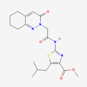 molecular formula C19H24N4O4S B11240271 methyl 5-(2-methylpropyl)-2-{[(3-oxo-5,6,7,8-tetrahydrocinnolin-2(3H)-yl)acetyl]amino}-1,3-thiazole-4-carboxylate 