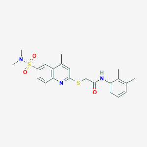molecular formula C22H25N3O3S2 B11240275 N-(2,3-dimethylphenyl)-2-{[6-(dimethylsulfamoyl)-4-methylquinolin-2-yl]sulfanyl}acetamide 