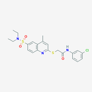 molecular formula C22H24ClN3O3S2 B11240460 N-(3-chlorophenyl)-2-{[6-(diethylsulfamoyl)-4-methylquinolin-2-yl]sulfanyl}acetamide 