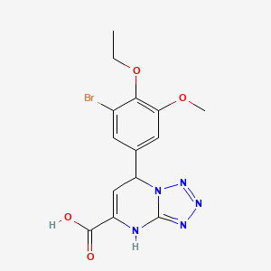 molecular formula C14H14BrN5O4 B11240578 7-(3-Bromo-4-ethoxy-5-methoxyphenyl)-4,7-dihydrotetrazolo[1,5-a]pyrimidine-5-carboxylic acid 