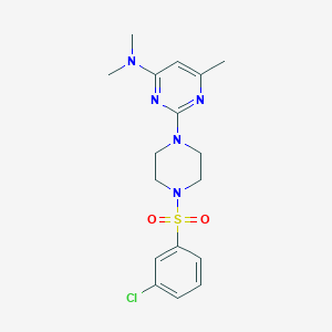 molecular formula C17H22ClN5O2S B11240620 2-[4-(3-Chlorobenzenesulfonyl)piperazin-1-YL]-N,N,6-trimethylpyrimidin-4-amine 