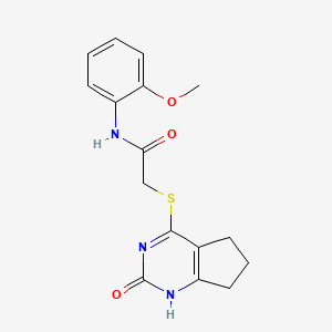 molecular formula C16H17N3O3S B11240796 N-(2-Methoxyphenyl)-2-({2-oxo-1H,2H,5H,6H,7H-cyclopenta[D]pyrimidin-4-YL}sulfanyl)acetamide 