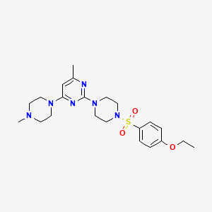 molecular formula C22H32N6O3S B11240809 2-(4-((4-Ethoxyphenyl)sulfonyl)piperazin-1-yl)-4-methyl-6-(4-methylpiperazin-1-yl)pyrimidine 