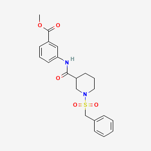 molecular formula C21H24N2O5S B11240892 Methyl 3-({[1-(benzylsulfonyl)piperidin-3-yl]carbonyl}amino)benzoate 