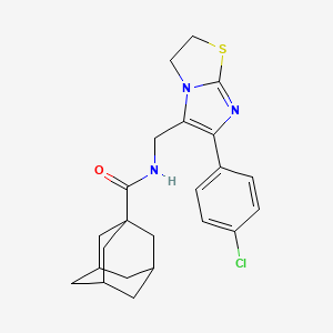 molecular formula C23H26ClN3OS B11240975 N-{[6-(4-Chlorophenyl)-2H,3H-imidazo[2,1-B][1,3]thiazol-5-YL]methyl}adamantane-1-carboxamide 