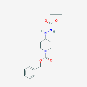 molecular formula C18H27N3O4 B112410 Benzyl 4-(2-(tert-butoxycarbonyl)hydrazinyl)piperidine-1-carboxylate CAS No. 280111-50-4