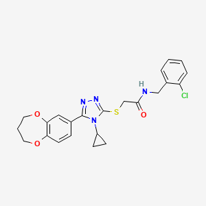 molecular formula C23H23ClN4O3S B11241036 N-(2-chlorobenzyl)-2-{[4-cyclopropyl-5-(3,4-dihydro-2H-1,5-benzodioxepin-7-yl)-4H-1,2,4-triazol-3-yl]sulfanyl}acetamide 
