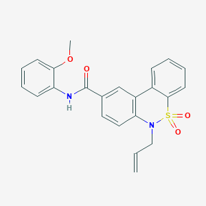 molecular formula C23H20N2O4S B11241442 6-allyl-N-(2-methoxyphenyl)-6H-dibenzo[c,e][1,2]thiazine-9-carboxamide 5,5-dioxide 