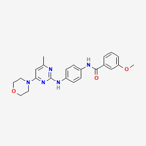 molecular formula C23H25N5O3 B11241462 3-methoxy-N-(4-((4-methyl-6-morpholinopyrimidin-2-yl)amino)phenyl)benzamide 