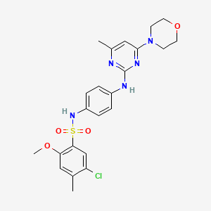 molecular formula C23H26ClN5O4S B11241505 5-chloro-2-methoxy-4-methyl-N-(4-((4-methyl-6-morpholinopyrimidin-2-yl)amino)phenyl)benzenesulfonamide 