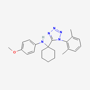 molecular formula C22H27N5O B11241540 N-{1-[1-(2,6-dimethylphenyl)-1H-tetrazol-5-yl]cyclohexyl}-4-methoxyaniline 