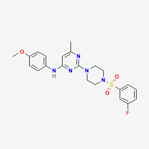 molecular formula C22H24FN5O3S B11241542 2-[4-(3-Fluorobenzenesulfonyl)piperazin-1-YL]-N-(4-methoxyphenyl)-6-methylpyrimidin-4-amine 