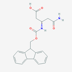 molecular formula C20H20N2O5 B112416 (S)-4-氨基甲酰基-3-(9H-芴-9-基甲氧羰基氨基)-丁酸 CAS No. 283160-18-9