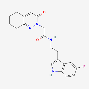 molecular formula C20H21FN4O2 B11241721 N-[2-(5-fluoro-1H-indol-3-yl)ethyl]-2-(3-oxo-5,6,7,8-tetrahydrocinnolin-2(3H)-yl)acetamide 
