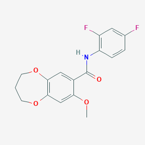 molecular formula C17H15F2NO4 B11241842 N-(2,4-difluorophenyl)-8-methoxy-3,4-dihydro-2H-1,5-benzodioxepine-7-carboxamide 