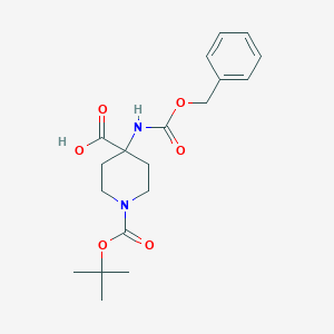molecular formula C19H26N2O6 B112422 4-(((Benzyloxy)carbonyl)amino)-1-(tert-butoxycarbonyl)piperidine-4-carboxylic acid CAS No. 288154-16-5