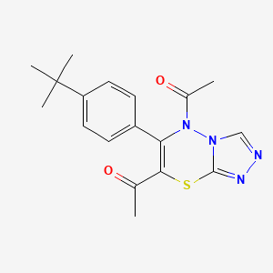 molecular formula C18H20N4O2S B11242364 1,1'-[6-(4-tert-butylphenyl)-5H-[1,2,4]triazolo[3,4-b][1,3,4]thiadiazine-5,7-diyl]diethanone 