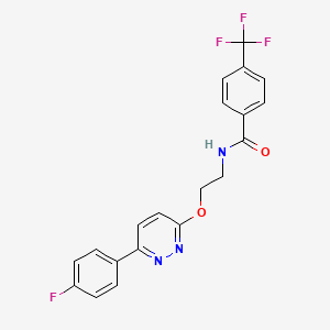 molecular formula C20H15F4N3O2 B11242474 N-(2-((6-(4-fluorophenyl)pyridazin-3-yl)oxy)ethyl)-4-(trifluoromethyl)benzamide 