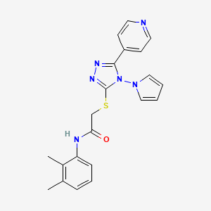 molecular formula C21H20N6OS B11242527 N-(2,3-dimethylphenyl)-2-{[5-(pyridin-4-yl)-4-(1H-pyrrol-1-yl)-4H-1,2,4-triazol-3-yl]sulfanyl}acetamide 