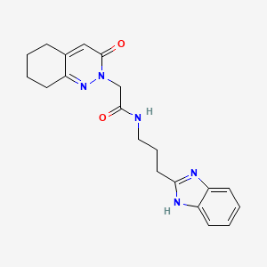 molecular formula C20H23N5O2 B11242623 N-[3-(1H-benzimidazol-2-yl)propyl]-2-(3-oxo-5,6,7,8-tetrahydrocinnolin-2(3H)-yl)acetamide 