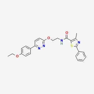 molecular formula C25H24N4O3S B11242840 N-(2-{[6-(4-ethoxyphenyl)pyridazin-3-yl]oxy}ethyl)-4-methyl-2-phenyl-1,3-thiazole-5-carboxamide 