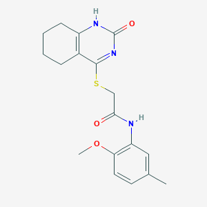 molecular formula C18H21N3O3S B11242855 N-(2-Methoxy-5-methylphenyl)-2-[(2-oxo-1,2,5,6,7,8-hexahydroquinazolin-4-YL)sulfanyl]acetamide 