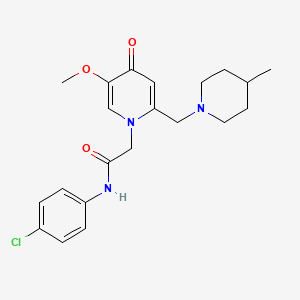 molecular formula C21H26ClN3O3 B11242891 N-(4-chlorophenyl)-2-(5-methoxy-2-((4-methylpiperidin-1-yl)methyl)-4-oxopyridin-1(4H)-yl)acetamide 
