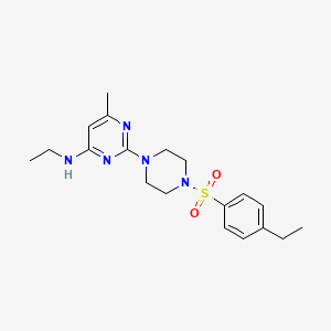 molecular formula C19H27N5O2S B11242979 N-Ethyl-2-[4-(4-ethylbenzenesulfonyl)piperazin-1-YL]-6-methylpyrimidin-4-amine 